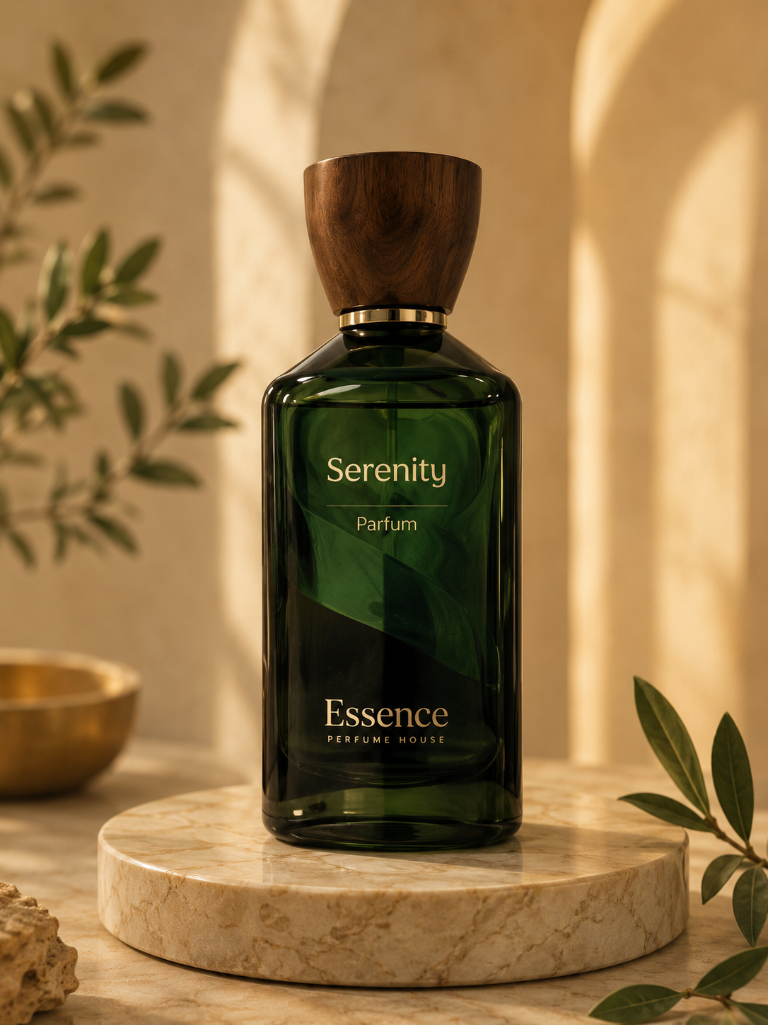 Serenity perfume in a warm stone setting